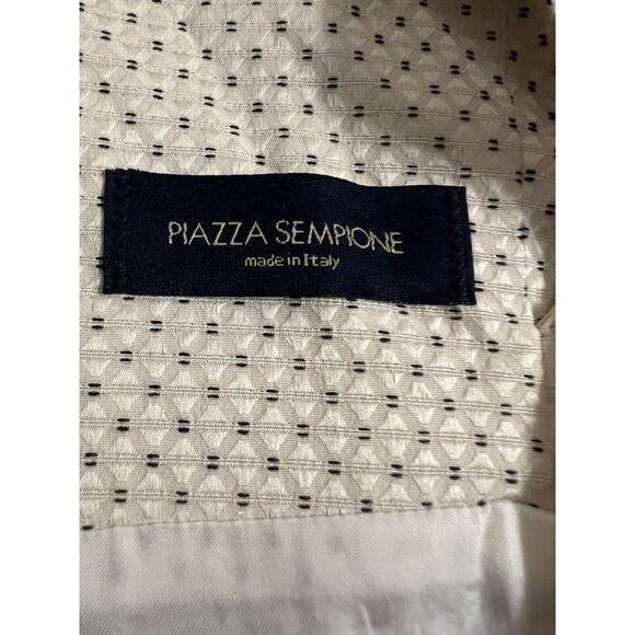 PIAZZA SEMPIONE IVORY DOTS PRINT POCKETS SLEEVELESS DRESS SIZE 38 2 SMALL - Picture 12 of 16